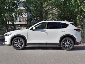 26 999 р. Широкая защита порогов с трубой диаметром 42 мм SLITKOFF v1 Mazda CX-5 KF (2016-2024). Увеличить фотографию 3