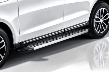 19 749 р. Пороги алюминиевые Slitkoff  Mazda CX-5  KF (2016-2024) (Premium Silver). Увеличить фотографию 2