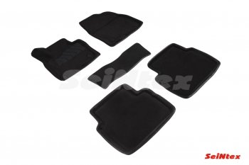 4 799 р. Комплект 3D ковриков в салон (ворсовые / чёрные) Seintex  Mazda CX-5  KF (2016-2024). Увеличить фотографию 1