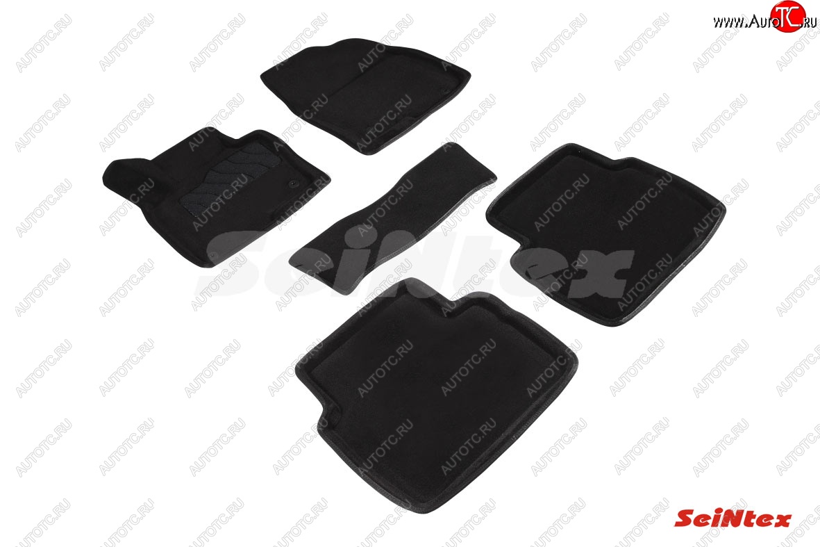 4 799 р. Комплект 3D ковриков в салон (ворсовые / чёрные) Seintex  Mazda CX-5  KF (2016-2024)
