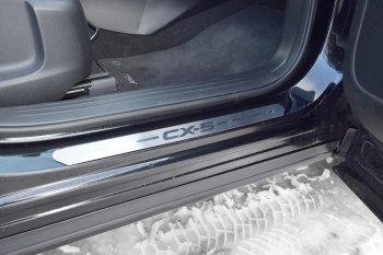 2 299 р. Пороги накладки дверей Petroil Tuning  Mazda CX-5  KF (2016-2024). Увеличить фотографию 2