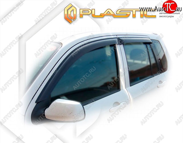 1 839 р. Ветровики дверей CA-Plastik  Mazda 2/Demio  DY (2002-2005) (Classic полупрозрачный, Без хром. молдинга)