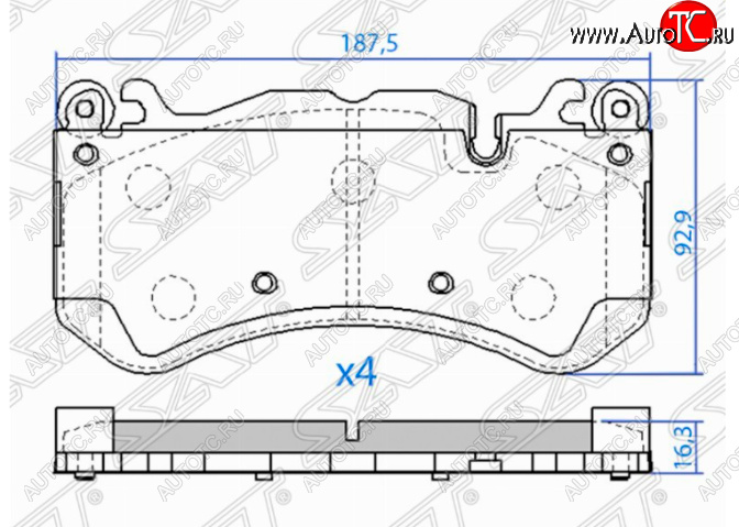 2 669 р. Комплект передних тормозных колодок SAT  Audi Q3  8U (2014-2018), Mercedes-Benz GL class  X166 (2012-2016)