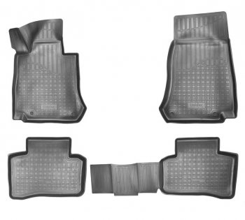 3 069 р. Комплект ковриков в салон Norplast Unidec  Mercedes-Benz GLC class ( X253,  C253) (2015-2024) (Цвет: черный). Увеличить фотографию 1