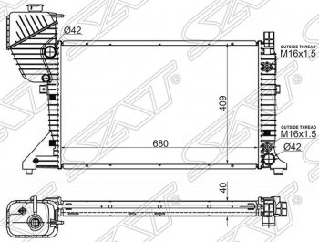 10 199 р. Радиатор двигателя SAT (трубчатый, АКПП)  Mercedes-Benz Sprinter  W906 (2014-2018). Увеличить фотографию 1