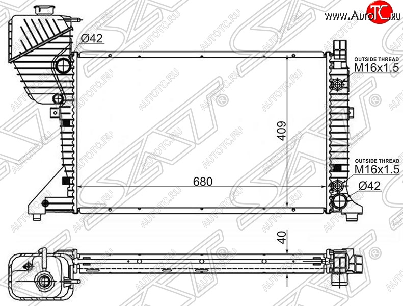 10 199 р. Радиатор двигателя SAT (трубчатый, АКПП)  Mercedes-Benz Sprinter  W906 (2014-2018)
