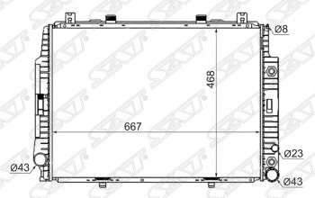 12 549 р. Радиатор двигателя SAT (пластинчатый, 4.0/4.2/5.0/6.0, АКПП)  Mercedes-Benz S class  W140 (1991-1998) Седан. Увеличить фотографию 1