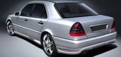 5 499 р. Пороги накладки CT Mercedes-Benz C-Class W202 дорестайлинг седан (1993-1997) (Неокрашенные). Увеличить фотографию 1