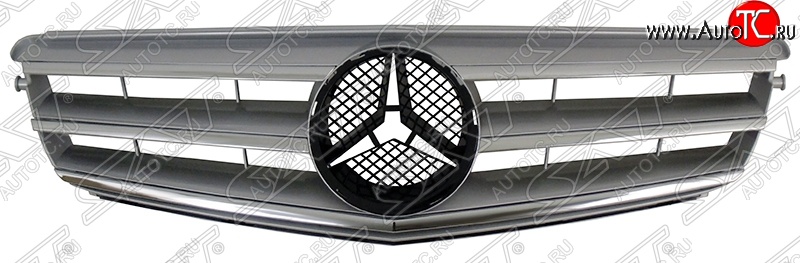 6 449 р. Решётка радиатора SAT (под эмблему)  Mercedes-Benz C-Class  W204 (2007-2015) (Неокрашенная)