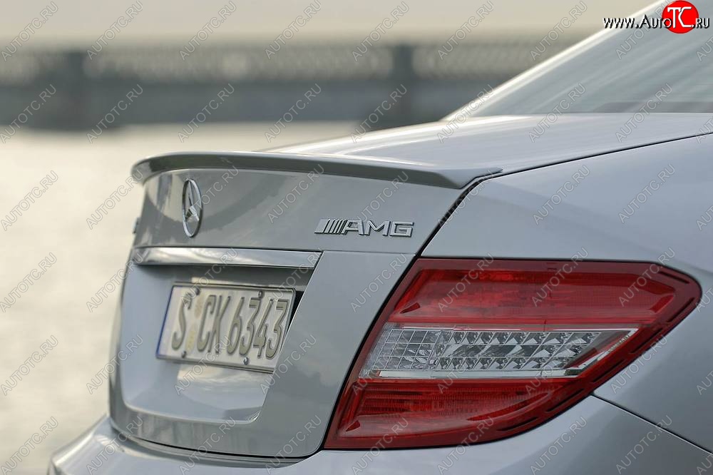 3 499 р. Спойлер багажника AMG Mercedes-Benz C-Class W204 дорестайлинг седан (2007-2011) (Неокрашенный)