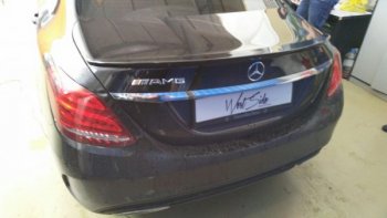 3 399 р. Лип спойлер АВТОКРАТ Mercedes-Benz C-Class W205 дорестайлинг седан (2015-2018) (Неокрашенный). Увеличить фотографию 4