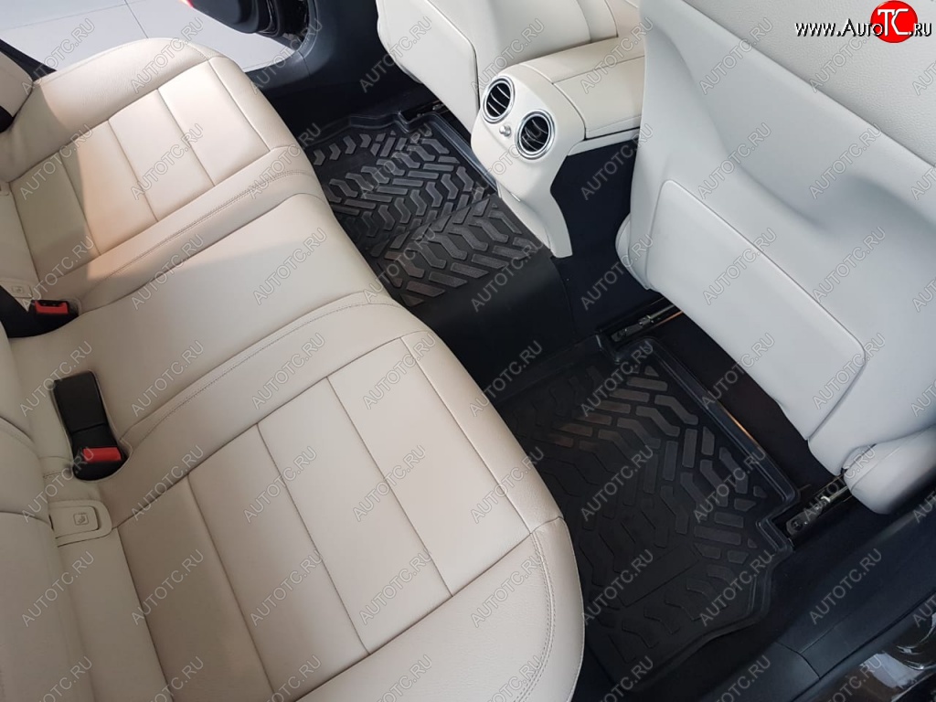1 699 р. Комплект ковриков в салон Aileron 3D (с подпятником)  Mercedes-Benz C-Class  W205 (2015-2018)
