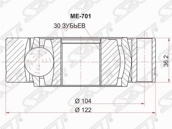 Шрус (внутренний) SAT (30*122 мм) Mercedes-Benz Vito W638 (1996-2003)