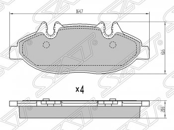 1 339 р. Колодки тормозные SAT (передние)  Mercedes-Benz Vito  W639 (2003-2014). Увеличить фотографию 1