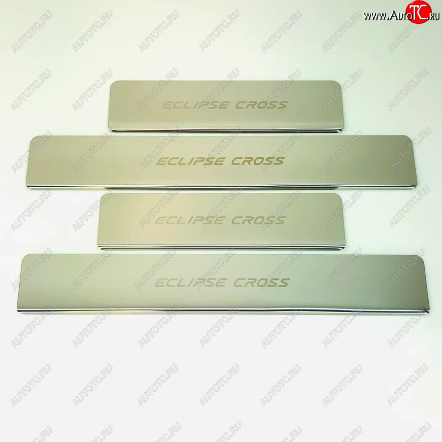 2 179 р. Накладки порожков салона INOX Mitsubishi Eclipse Cross GK (2017-2024) (Нержавеющая сталь)