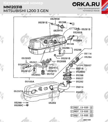 16 999 р. Бак топливный BAKPLAST (75 л, пластиковый)  Mitsubishi L200 ( 3 K6T-K7T,  3 K74T) (1996-2006). Увеличить фотографию 6