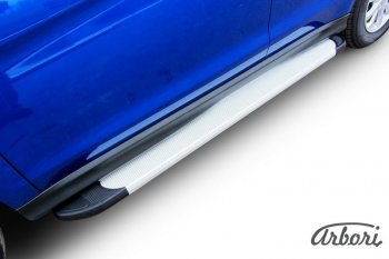 10 979 р. Порожки для ног Arbori Optima Silver Mitsubishi ASX 1-ый рестайлинг (2013-2016). Увеличить фотографию 2