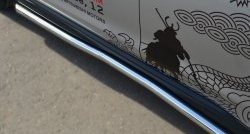 14 849 р. Защита порогов из круглой трубы диаметром 63 мм Russtal Mitsubishi ASX 1-ый рестайлинг (2013-2016) (Защита порогов с со скосами на торцах (вариант 1)). Увеличить фотографию 2