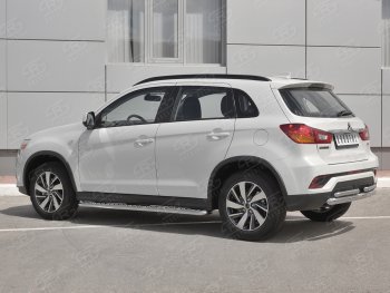 14 549 р. Защита заднего бампера (Ø63/2 по 42 мм, нержавейка) SLITKOFF  Mitsubishi ASX (2017-2020) 2-ой рестайлинг. Увеличить фотографию 2