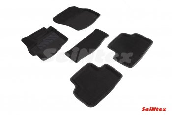 4 799 р. Комплект 3D ковриков в салон (ворсовые / чёрные) Seintex  Mitsubishi ASX (2010-2020). Увеличить фотографию 1