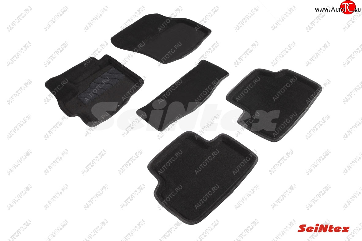 4 799 р. Комплект 3D ковриков в салон (ворсовые / чёрные) Seintex Mitsubishi ASX 1-ый рестайлинг (2013-2016)