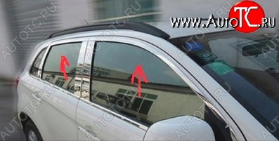 6 899 р. Верхние накладки на окна дверей СТ Mitsubishi ASX дорестайлинг (2010-2012) (Неокрашенные)