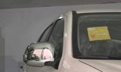 4 199 р. Накладки на зеркала СТ Mitsubishi ASX дорестайлинг (2010-2012) (Неокрашенные). Увеличить фотографию 2