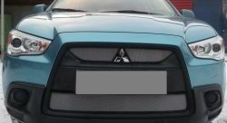 4 049 р. Сетка на бампер Allest (матовый хром)  Mitsubishi ASX (2010-2012). Увеличить фотографию 1
