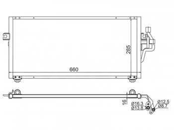 Радиатор кондиционера SAT Mitsubishi Colt CJ0 хэтчбэк 3 дв. (1995-2003)