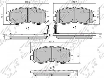 1 249 р. Колодки тормозные SAT (передние)  Mitsubishi Eclipse - Mirage  CJ,CK,CL,CM. Увеличить фотографию 1