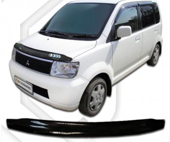 1 899 р. Дефлектор капота CA-Plastic Mitsubishi eK-Wagon H81W (2001-2006) (Classic черный, Без надписи). Увеличить фотографию 1