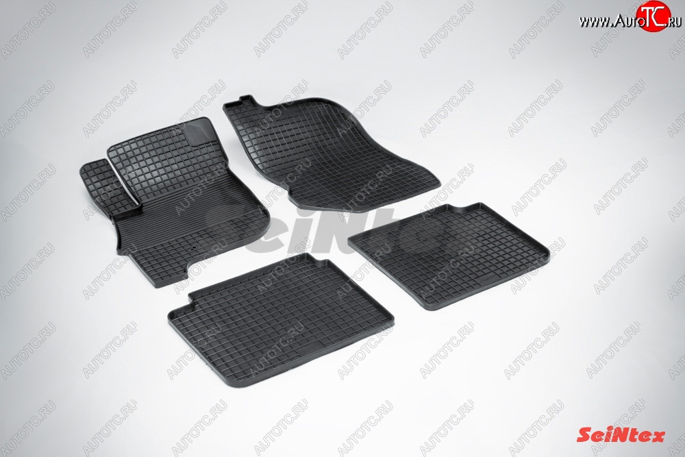 4 749 р. Износостойкие коврики в салон с рисунком Сетка SeiNtex Premium 4 шт. (резина) Mitsubishi Galant (2004-2012)