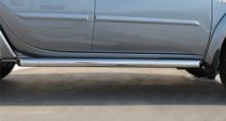 19 799 р. Защита порогов из круглой трубы диаметром 76 мм Russtal  Mitsubishi L200  5 KK,KL (2015-2019) (Защита порогов с со скосами на торцах (вариант 1)). Увеличить фотографию 2
