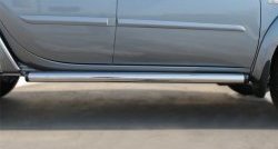 19 799 р. Защита порогов из круглой трубы диаметром 76 мм Russtal  Mitsubishi L200  5 KK,KL (2015-2019) (Защита порогов с со скосами на торцах (вариант 1)). Увеличить фотографию 6