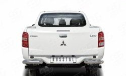 12 899 р. Защита заднего бампера (Ø76 мм уголки, нержавейка) SLITKOFF  Mitsubishi L200  5 KK,KL (2018-2022) рестайлинг. Увеличить фотографию 1