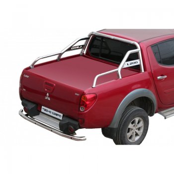 Защитная дуга багажника ТехноСфера (Техно Сфера) (нержавейка, d63.5 mm) Mitsubishi L200 5 KK,KL дорестайлинг (2015-2019)  (Без боковой поддержки)