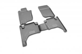 Комплект 3D ковриков салона Element (полиуретан) Mitsubishi L200 5 KK,KL рестайлинг (2018-2022)  (Черные)