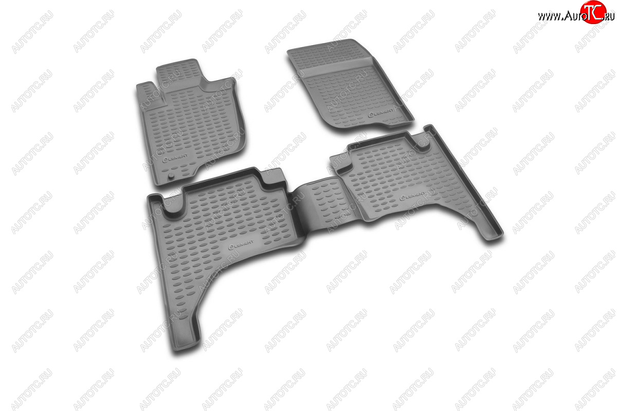 2 099 р. Комплект 3D ковриков салона Element (полиуретан)  Mitsubishi L200 ( 4,  5 KK,KL) (2006-2022) (Черные)