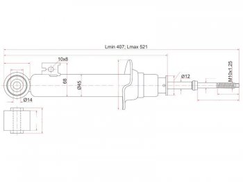 Амортизатор передний LH=RH SAT Mitsubishi L200 5 KK,KL рестайлинг (2018-2022)