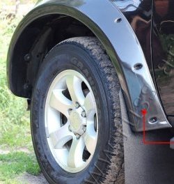 27 849 р. Накладки на колёсные арки RA (усиленные)  Mitsubishi L200  4 (2006-2014) (Плверхность глянец (подд окраску), Неокрашенные). Увеличить фотографию 1