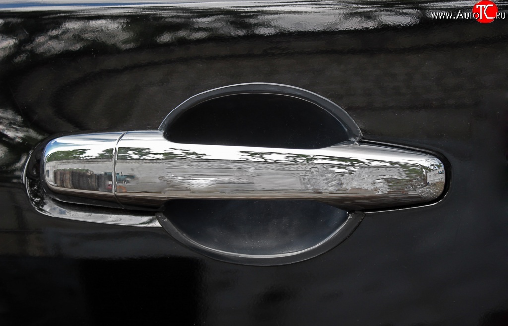 299 р. Накладки под ручки дверей RA (Single Cab, Club Cab)  Mitsubishi L200  4 (2006-2014) (Поверхность глянец под окраску, Неокрашенные)