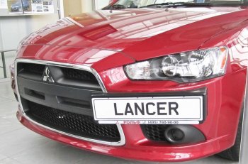 1 849 р. Воздуховоды радиатора в передний бампер Квадрат Mitsubishi Lancer 10 седан рестайлинг (2011-2017) (Неокрашенные). Увеличить фотографию 2