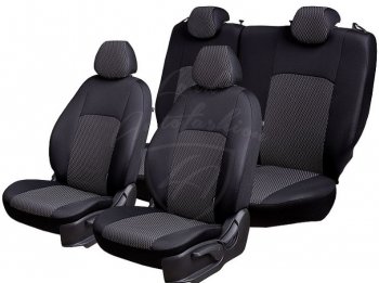 6 649 р. Чехлы для сидений Lord Autofashion Дублин (жаккард)  Mitsubishi Lancer  9 (2003-2009) (Черный, вставка Прямоугольник черный). Увеличить фотографию 2