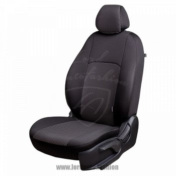 Чехлы для сидений Lord Autofashion Дублин (жаккард) Mitsubishi Lancer 9 1-ый рестайлинг седан (2003-2005)  (Черный, вставка Сеул серый)