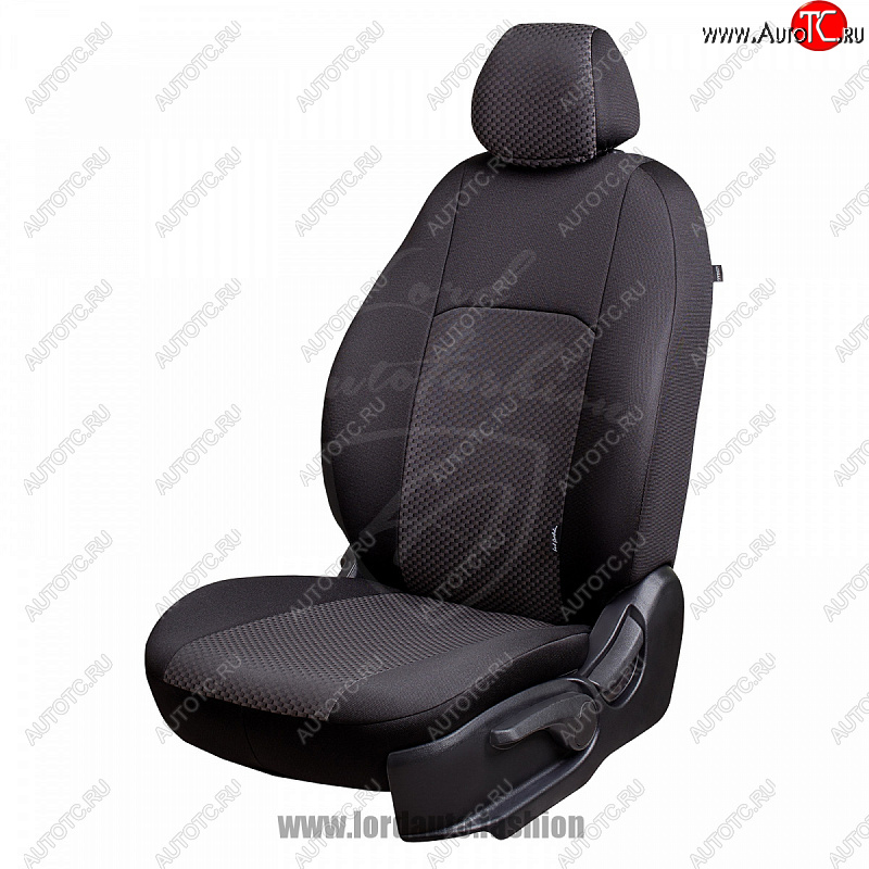6 649 р. Чехлы для сидений Lord Autofashion Дублин (жаккард)  Mitsubishi Lancer  9 (2003-2009) (Черный, вставка Сеул серый)