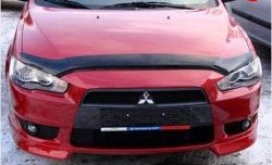 2 879 р. Дефлектор капота NovLine Mitsubishi Lancer 10 седан дорестайлинг (2007-2010). Увеличить фотографию 1