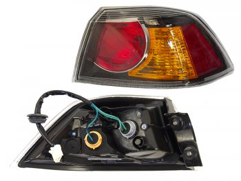3 189 р. Правый задний фонарь SAT (черный)  Mitsubishi Lancer  10 (2007-2010). Увеличить фотографию 1