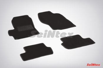 2 699 р. Комплект ворсовых ковриков в салон LUX Seintex Mitsubishi Lancer 10 хэтчбэк дорестайлинг (2007-2010) (Чёрный). Увеличить фотографию 1