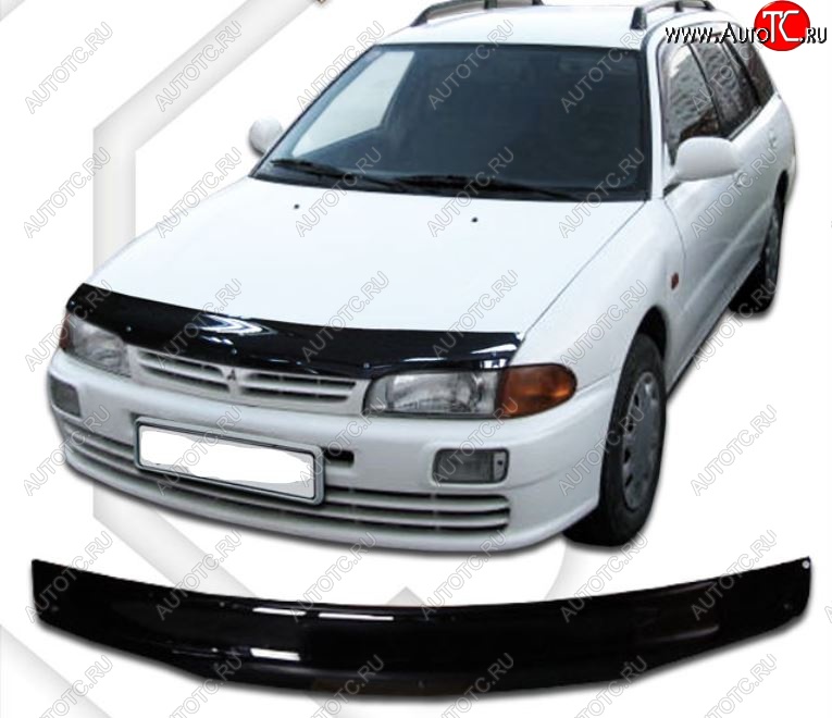 1 839 р. Дефлектор капота CA-Plastic  Mitsubishi Libero (1992-1995) (Classic черный, Без надписи)