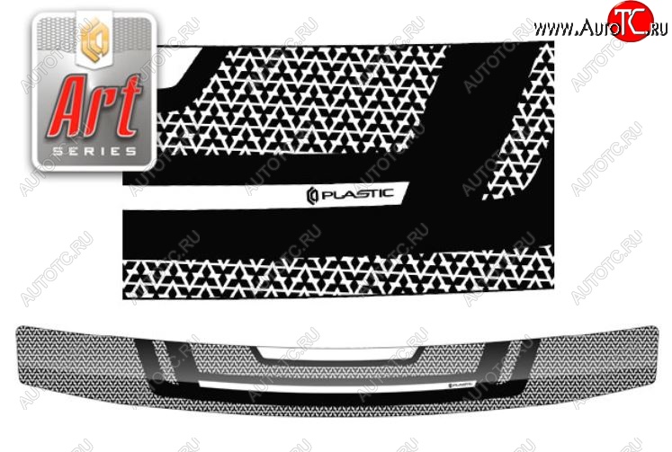 2 349 р. Дефлектор капота CA-Plastiс  Mitsubishi Montero Sport  PA (1996-2008) (Серия Art черная)